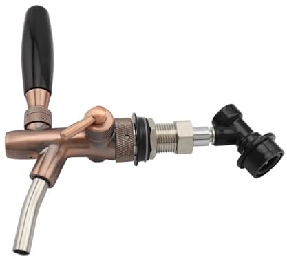 Beer tap, Adjustable Draft Beer Tap with Liquid Ball Lock Disconnect Chrome Plating Flow Control Faucet Homebrew Kegerator,for Homebrew Beer Tower(US Type Tap)