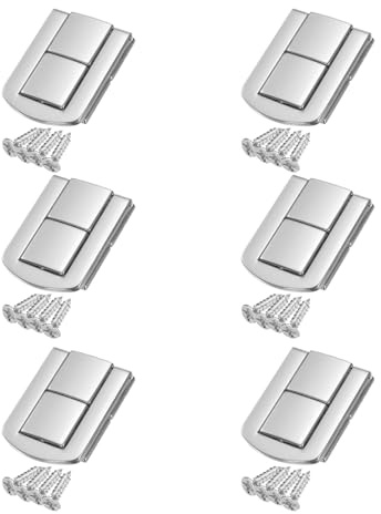 QUARKZMAN 6 Pezzi Serratura A Ganci 1.7 X 1.3 Serratura Mini Con Viti Di Montaggio Per Scatola Gioielli Scatola Regalo Mobile In Legno Argento