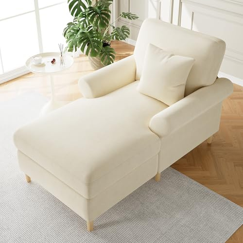 Gepolsterter Relaxsessel, klappbarer Schlafsessel, bequemer Lesesessel, Lounge-Sessel, XXL großer Lesesessel, samtbezogener Lounge-Sessel, Sitzsack für Wohn- und Schlafzimmer (Beige + Velvet + 1 Seat)
