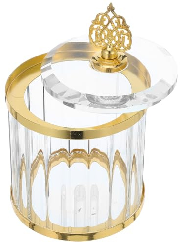 NUOBESTY Bocal Hermétique en Cristal Doré S, Récipient de Rangement Multifonction pour Thé, Friandises et Bijoux, Boîte à Sucre avec Couvercle Étanche, Cuisine et Bureau, Sucrier Portable