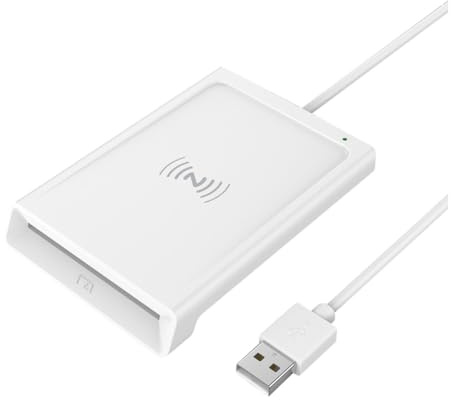 IJSDNVJNDX Lector/Escritor de Tarjetas Inteligentes Contact + NFC 2 en 1 Lector/Escritor de Tarjetas Inteligentes de Interfaz Dual Vinculado A PC Lector de Tarjetas Inteligentes Contact PCSC