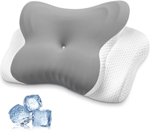 MISSCOZY Side Sleeper Pillow Ergonomic- Anti Snore Sleep Apnea Pillow(Grey)