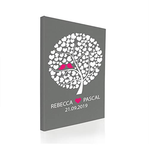 Hochzeitideal Stammbuch der Familie A4 inkl. Personalisierung Bezug Leinen Nr. 17 (Grau)