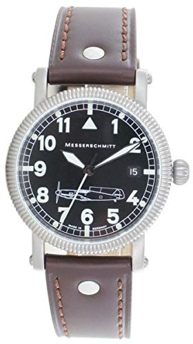Messerschmitt Aristo Herren Uhr Fliegeruhr Edelstahl Automatic BF109 braun