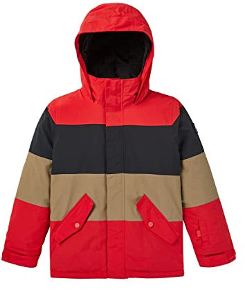 Burton Jungen Symbool Snowboardjacke, Tomato/True Black/Kelp, 164 EU, 11569105600