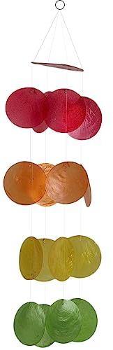 ART_CRAFT Perlmutt Girlande Capiz buntt als hänge Deko für Fenster oder deko Wohnzimmer Aber auch als Garten Dekoration Länge 50cm