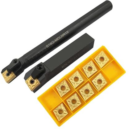 5/8 Tornio Excircle Portautensili per indicizzabile MCLNR1616H12 + tornio in metallo barra di alesatura interna S16Q-MCLNR12 + inserti di tornitura in carburo indicizzabile CNMG431(CNMG120404)