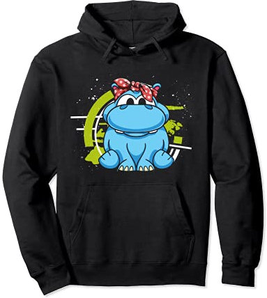 Tierliebhaber Afrika Tier Nilpferd Süßes Bandana Hippo Pullover Hoodie