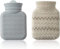Petite Bouillotte, avec Housse Tricotée, Mini Chauffe-mains en Silicone, Peut être Réchauffé au micro-ondes, Sacs D'eau de Thérapie Chaude et Froide, Convient aux Enfants et aux Adultes (Gris)