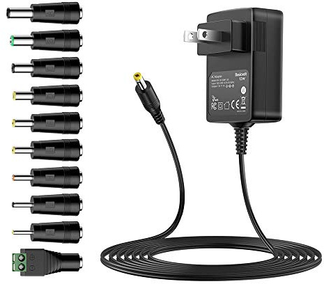 Basicvolt 12V 1A Power Supply DC 12V Power Cord AC/DC Adapter Charger