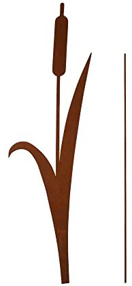 UNUS Garden Roststecker Schilfgras, Gartendeko Rostoptik, Gartenstecker aus Edelrost, Rost Deko für Garten Terrasse Balkon Blumentopf