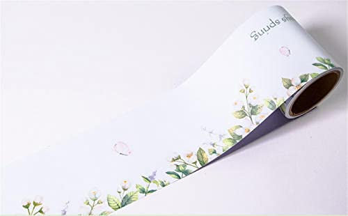 Guest Ruyunlai Borde de papel pintado autoadhesivo flor blanca 12cm X 600cm