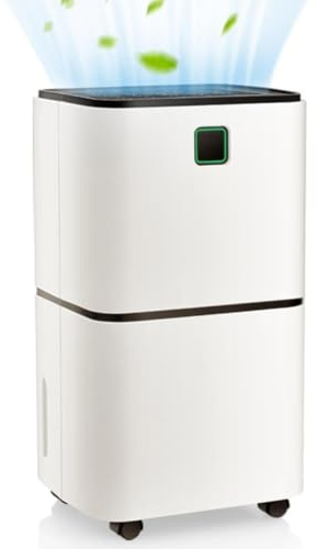 TANGZON 12L/Day Dehumidifier, 3 Modes Low Noise Dehumidifiers with Digital Humidity Display, Continuous Drainage, Laundry Drying, Sleep Mode, Child Lock & Timer, for Damp Mould Condensation(12H Timer)