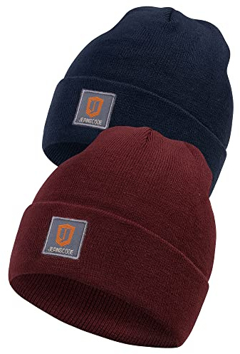 Indicode Herren Vulcano Wintermütze Strickmütze Unisex 2er Pack Beanie | Weiche Strickmützen im 2er-Pack, Kälteschutz für Alltag und Freizeit, Wintermütze, Beanie, Freizeitmütze für Männer & Frauen