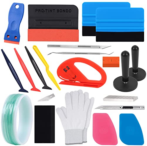 Auto Vinyl Werkzeug Kit, Autofolie Rakel Set für Tönungsfolie Auto Wrap Autofolien Tönungsfolie Lackschutzfolie Set Wraps Tool Micro Rakel Filzrakel Folienschneider für Car Wrapping Folie, 35 STK