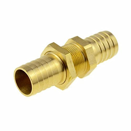 Gerade Schottwand aus Messing, gleich 6 mm, 8 mm, 10 mm, 12 mm, Widerhaken, Endstück, Schlauch, Kupferrohrfitting, Kupplung, Wasseranschluss, Adaptergelenk, goldener Ton, 19 mm, 19 mm Widerhaken
