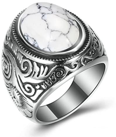 YAHOYA Exquisite hochwertige Intarsien Blau Stein Männer Ring Mode Persönlichkeit Charme Herren Schmuck Ring Accessoires Ring Trend