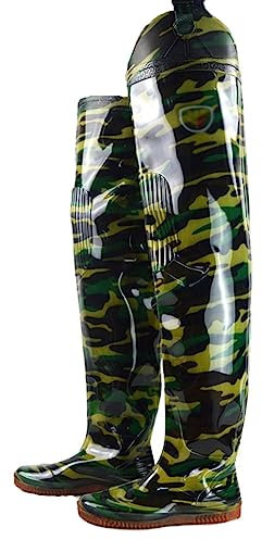 Watstiefel 80 cm Lange Reissämling-Angel-Gesäß-Watstiefel, verlängerte und verdickte knielange PVC-Regenstiefel (Color : Green, Size : 42 EU)