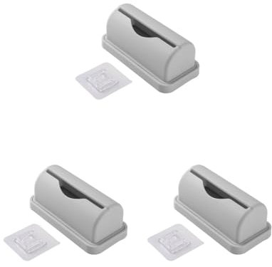 Lot de 3 distributeurs de sacs poubelle muraux à suspendre pour salon, armoire, ornement, gris, 15,1 x 7,5 x 6,3 cm