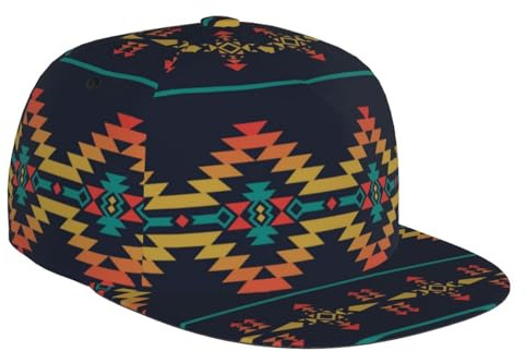 GTDEALS All Over PrintHat Casquette de baseball indienne aztèque à bord plat, Parent, taille unique