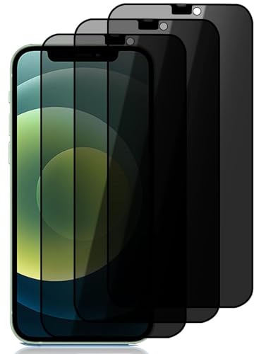 DYNASCO 3 Stück Sichtschutz Schutzfolie für iPhone 12 Pro Max, 9H Härte Anti-Spähen Panzer Schutz Glas Displayschutzfolie für iPhone 12 Pro Max 6,7, Blickschutzfolie, Anti-Kratzer, Anti-Fingerprint