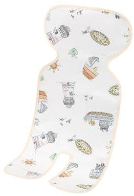 Odot Colchoneta Silla Paseo Universal, Suave y Cómodo Funda de Verano para Silla Paseo, Colchoneta Lavable Colchoneta Silla Alfombrilla para Silla Paseo (blanco A,70x33cm)