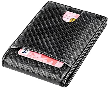 Plånbok med sedelklämma, tunn plånbok i PU-läder – hög kapacitet multifunktionell framficka plånbok för män, liten korthållare för födelsedag semester, Svart, Refer to description, Unisex