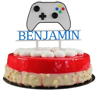 3DKOUPE - Manette de console personnalisée 3 : Cake Topper d'anniversaire ou décoration pour joueur