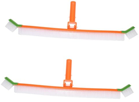 Toddmomy 2pcs Swimming Pool Cleaning Brush Plastic Brush Head Dense Bristles Special Edge Design for Long Use