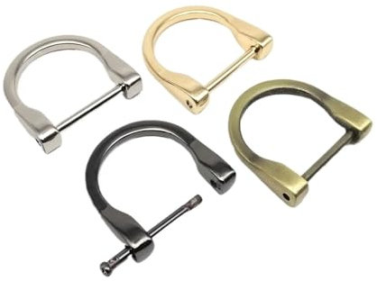 LZZYFPX 5 stücke Metall Abnehmbare Offene Abnehmbare Schäkel Stange Schraube Leder Schulter Handtasche Strap Gürtel Web D Ring Schnalle Verschluss Reparatur DIY(B 25mm Light golden)
