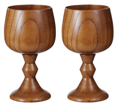 TBWHL Handgefertigter Jujube Weinkelch aus Holz, 150 ml, Weinkelch und Kommunionstassen, elegante Holzbecher, perfekt für Hochzeit, Weihnachten, Eucharistie, Kiddush, 150 ml (2 Stück)