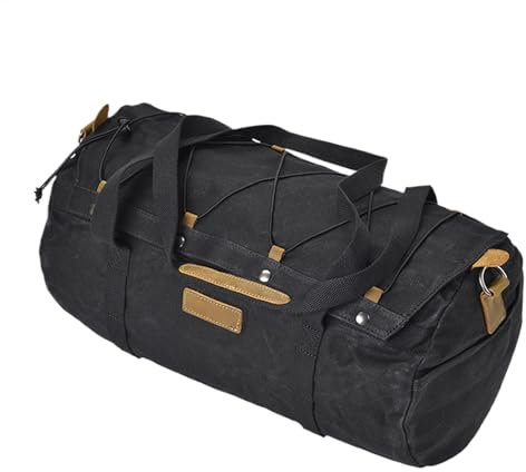 Motorcycle Seat Bag, Motorcycle Ride Bag - Portable Hangable Canvas Bike Rear Storage Backpack - Retro Waterproof Outdoor Accessories with Zip and Buckle for Various Weather