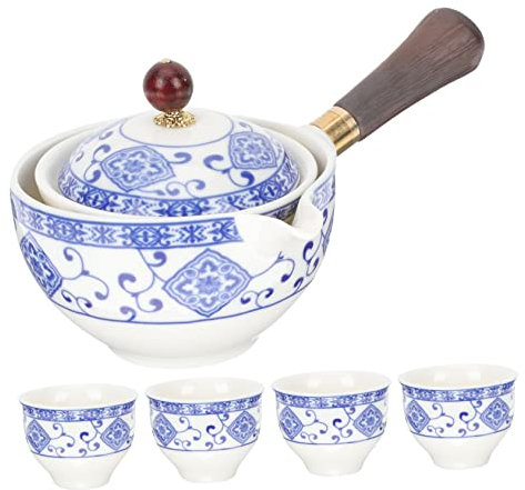 HOLIDYOYO 1juego Té Chino De Cerámica Tetera y Tazas Diseño Clásico Para Uso Casa Oficina o Picnics