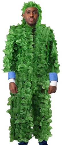 Traje de hoja, traje de camuflaje, equipo de caza sigiloso, ropa de ocultación para hombres y mujeres, uniforme 3D para selva, bosque, airsoft, paintball, fotografía de vida silvestre, Halloween