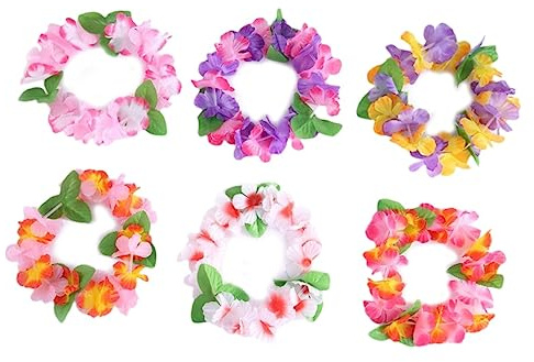CALLARON 24stücke Hawaii-kranz-haarreif mit Bunten Blumen Tropische Kopfschmuck-dekoration Leicht und Angenehm zu Tragen für Hawaii-partys Strandfeste und Geburtstage Geeignet