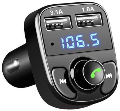 Enwye Transmetteur FM Bluetooth pour voiture, chargeur sans fil, lecteur MP3 avec surveillance de la tension