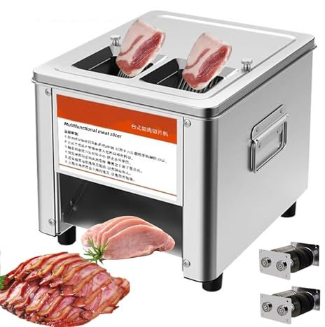 Cortador eléctrico de carne con cuchillas de acero inoxidable, eficiente para cortar carne deshuesada, carne cocida, pescado y verduras