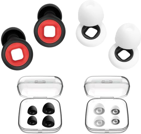 2 Pairs Motorcycle Ear Plugs Wind Noise Reduction Earplugs Waterproof Reusable 27 Db Silicone Earplugs Noise Cancelling for Sleeping Concerts Motorcycle Work Travel Includes 3 Sizes for All Ears