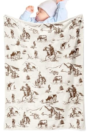 YRTUOP Couverture Bébé Cowboy - Couverture de Lancer Campagnarde | Couette Douce Vintage pour Maison Voiture Camping Pique-Nique Plage