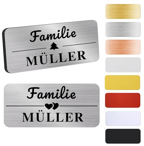 Tiklife Personalisierte Acrylschild (1 Stueck) Türschild,Briefkastenschild,Namensschild oder Geräteschild,Präzise Lasergravur mit Name,Logo oder Motiv,Made in Germany