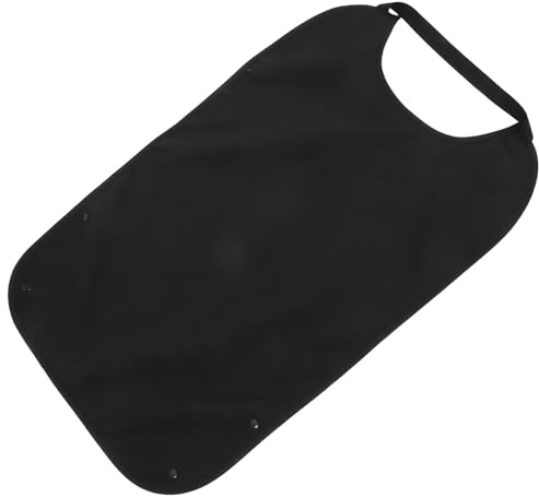Abaodam Bavoir Adulte Imperméable avec Récupérateur de Miettes Col Élastique Confortable Lavable pour Personnes Âgées Handicapées et Soins Quotidiens Noir