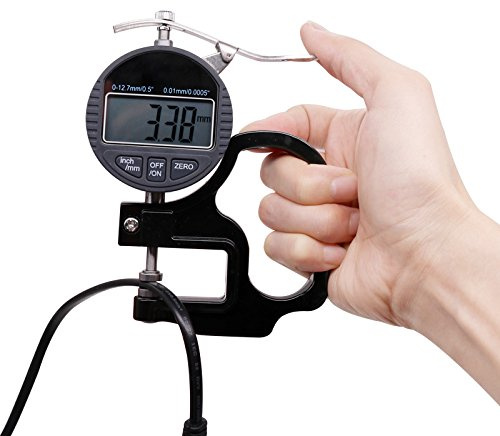GYZOUKA Misuratore Micrometrico Digitale per Spessimetro 0-12,7 Mm Strumento di Misurazione per Schermo Grande per Spugna in Pelle con Pellicola di Carta (Precisione 0,01 mm)