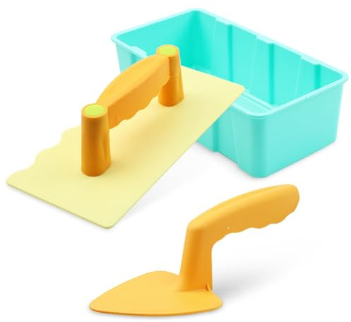 Hperu Sand Castle Toys - 3-in-1 Sand Castle Building Kit with Drawstring Bag Beach Toys for Kids with Shovel, Scraper & Rectangle Mold Sandbox for Creative Outdoor Play