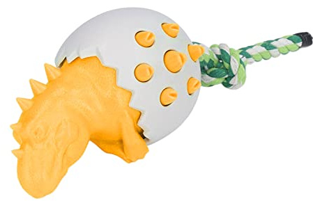 Haofy Dinosaurieägg Hundtugga, Tandhälsostöd för Valpar Tandsjukdomar Behöver Stark TPR-material Motstår Aggressiv Bitning Lätt Att Skölja Rengöring Idealiska små Hundar Lektid Engagemang (Orange)