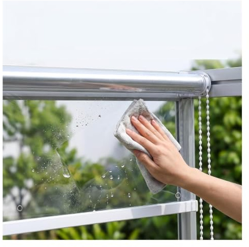 Genomskinliga PVC-rullgardiner | 70-170W X 100-300H Cm Vattentäta vindtäta skärmar for altanfönsterdörr Garage(125W,X 180H cm)