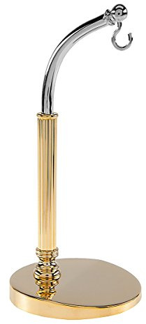 Hermann Jäckle S4 Taschenuhrständer Bicolor Silber Gold für 1 Uhr | Bicolor Uhrenständer für 1 Taschenuhr mit schwerem Standfuß zur sicheren Präsentation und Aufbewahrung