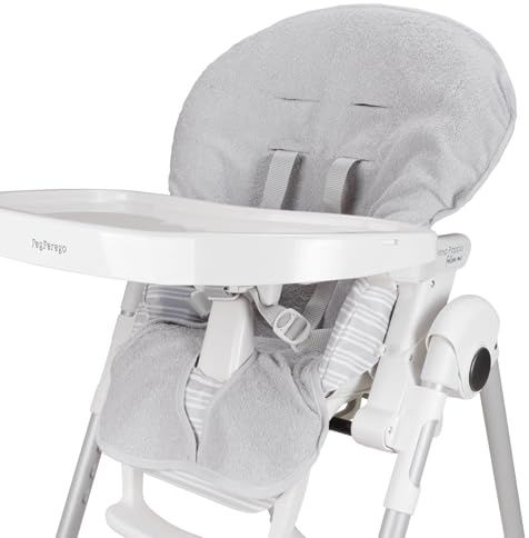 Babysanity Universal-Hochstuhlbezug aus weichem Baumwoll-Frottee, verleiht Ihrem Hochstuhl ein trockenes und frisches Gefühl, 100 % Made in Italy (Grau)
