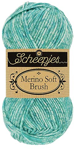 Scheepjes Merino Soft Brush 1x50g - 254 Israëls, Verde, Lana para Tejer y Crochet