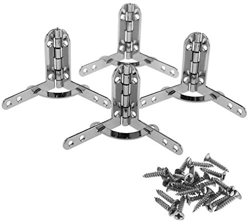 Create Idea Charnière à Ressort Quadrant Boîtes ou Petites Boîtes Coffrets Embouts Remplacement Réparation Outils 90° Charnières en Argent 31 mm x 43 mm