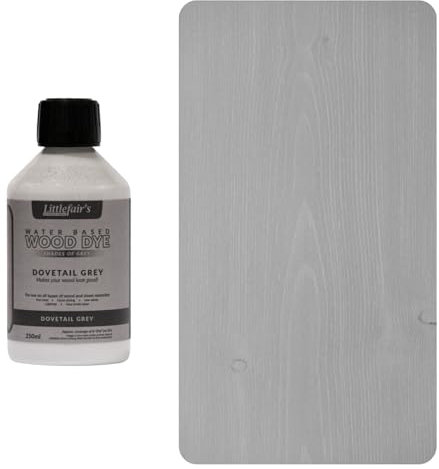 Littlefair's Holzbeize auf Wasserbasis - (Schwalbenschwanzgrau) - ungiftig, umweltfreundlich und schnell trocknend - Einfach aufzutragende, konzentrierte Formel für alle Holzarten - 250ml